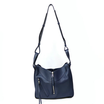 Loewe Gate Pocket Women's Shoulder Bag 113.54iz42 Leather Brown x Light Blue