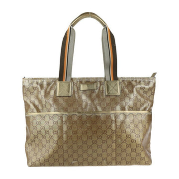 Gucci Mother's Bag GG Crystal Tote 155524 Coated Canvas Gold Series Shoulder