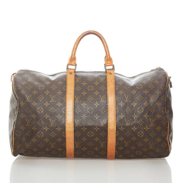 Louis Vuitton Monogram Keepall Bandouliere 50 Boston Bag M41426 Brown PVC Leather Ladies LOUIS VUITTON