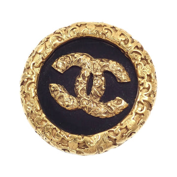 CHANEL Cocomark Double Face Brooch Ladies GP Gold Black