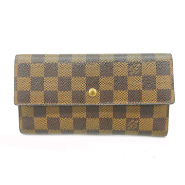 LOUIS VUITTONAuth  Damier Porto Tresor International N61215 Unisex Long Wallet