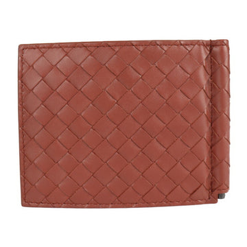 BOTTEGA VENETA money clip bifold wallet intrecciato 123180 V4651 leather brown billfold card case