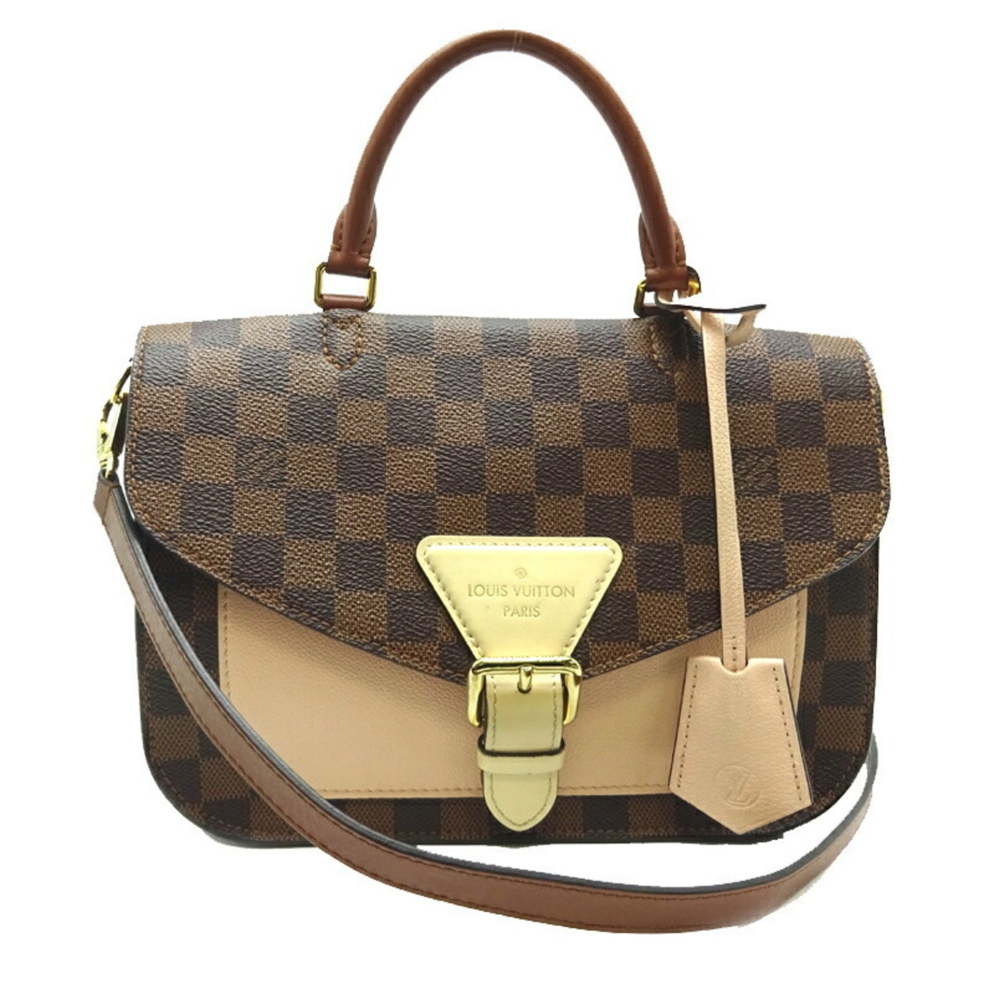 LOUIS VUITTON Beaumarchais Damier Ebene Shoulder Bag Brown