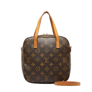 LOUIS VUITTON Monogram Spontini Handbag Shoulder Bag M47500 Brown PVC Leather Ladies