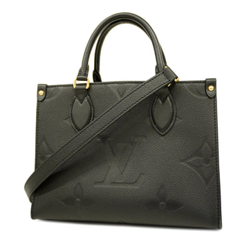 LOUIS VUITTONAuth  Monogram Empreinte 2way Bag On The Go PM M45653 Handbag Noir