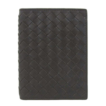 BOTTEGA VENETA Intrecciato Leather Bifold Wallet Billfold Brown Ladies