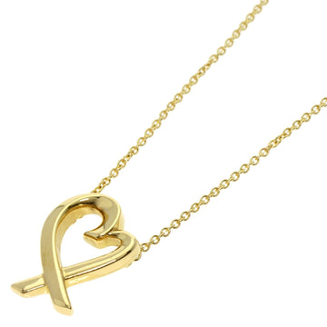 TIFFANY Loving Heart Necklace K18 Yellow Gold Women's &Co.