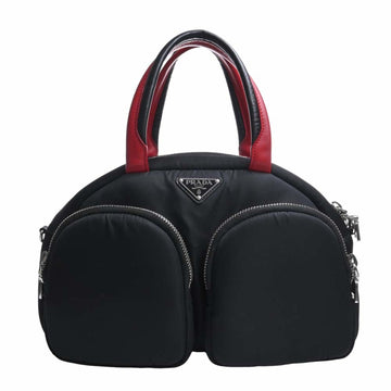 PRADA TESSUTO POCKET handbag 1BB064 black/red ladies