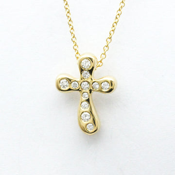 TIFFANY Dots Cross Diamond Yellow Gold [18K] Diamond Women,Men Fashion Pendant Necklace [Gold]