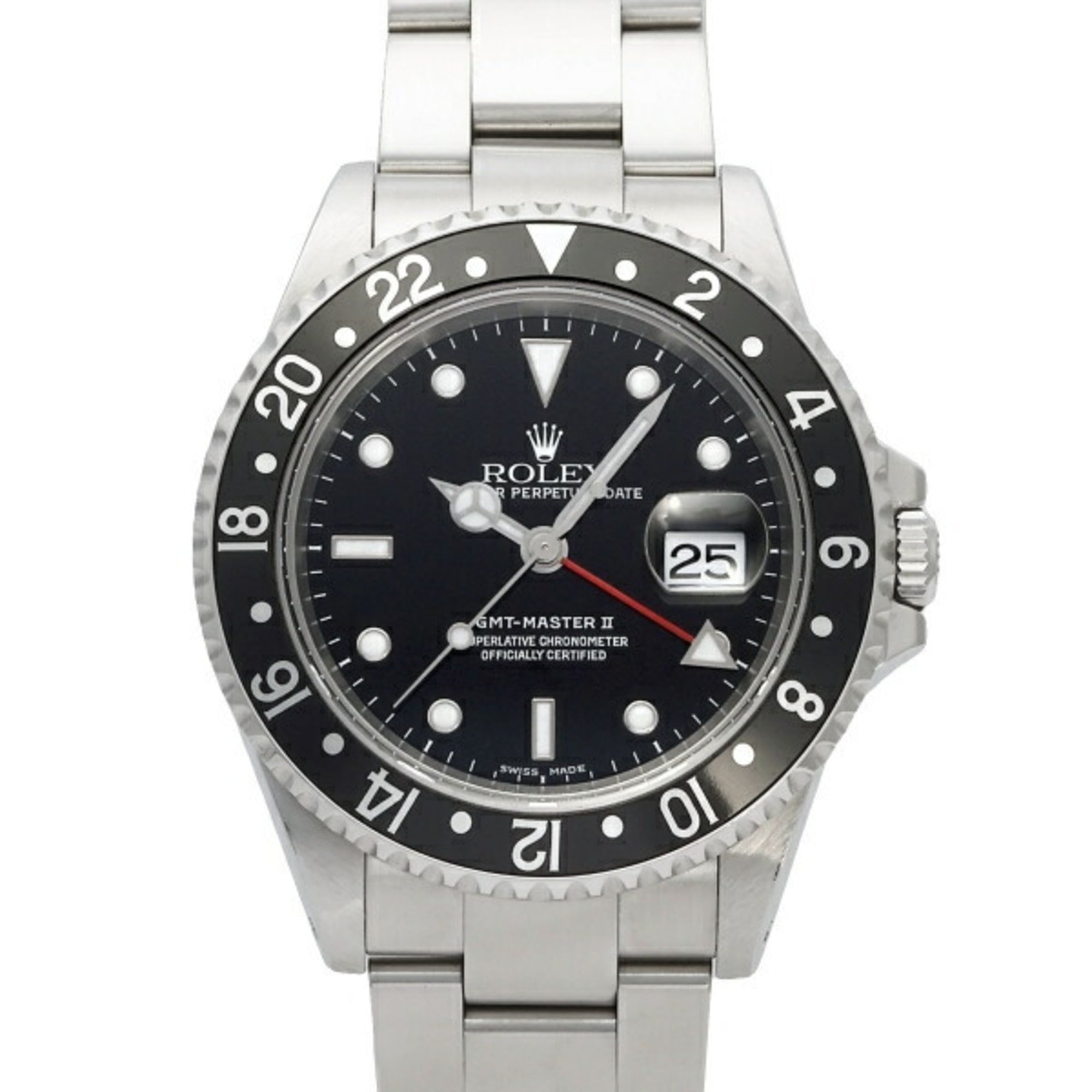 ROLEX GMT master II 16710 black dot dial watch men s