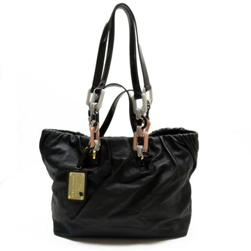 DOLCE & GABBANA Handbag Shoulder Back Black Brown Gold Leather Patent