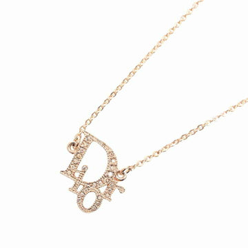 Christian Dior rhinestone necklace gold metal