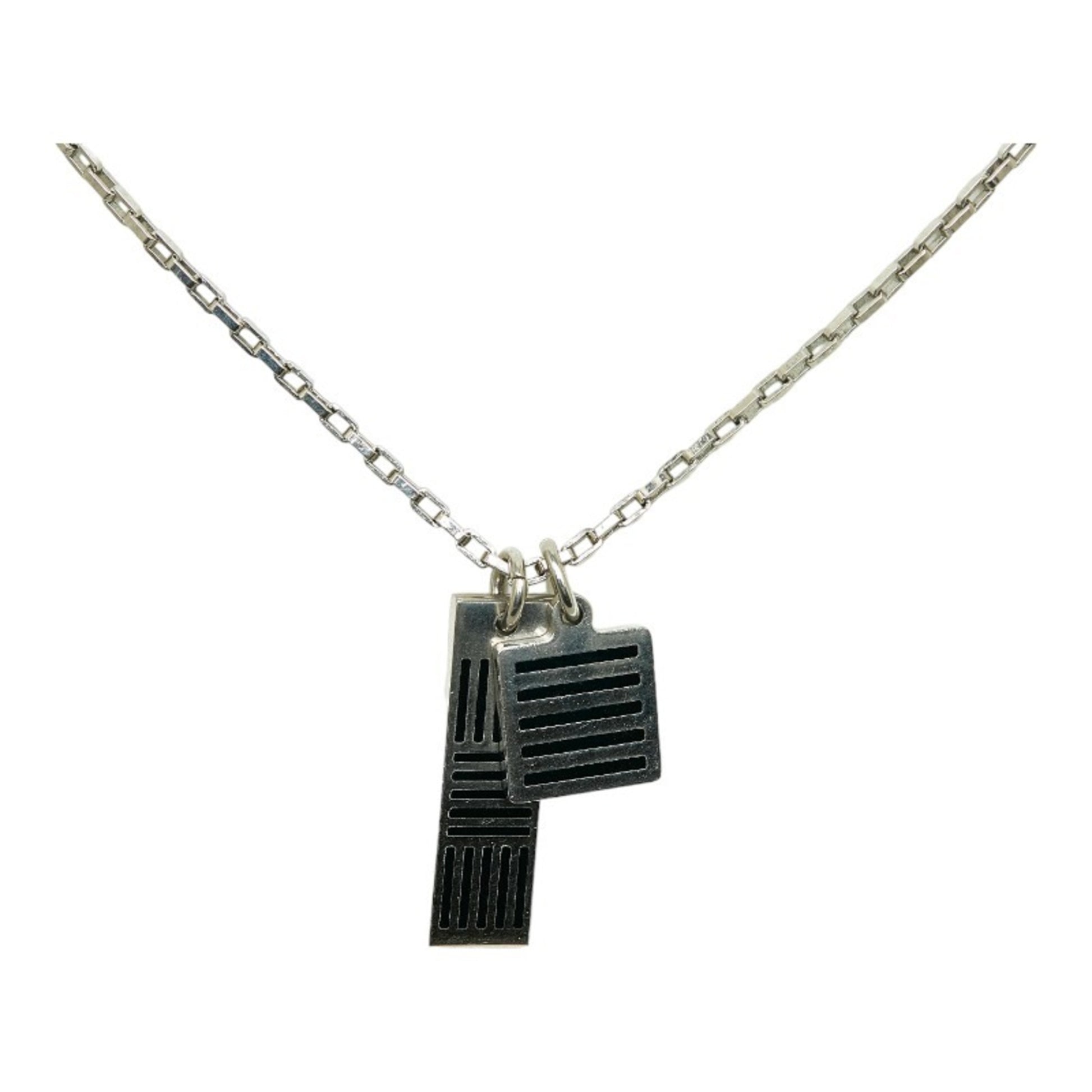 LOUIS VUITTON necklace Damier black Damier Ebene M62490 silver