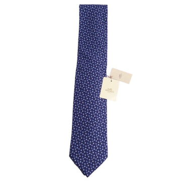 HERMES tie silk 100% men's navy