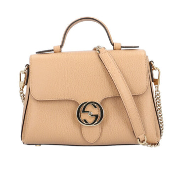 GUCCI Daily 510302 525040 Women's Leather Shoulder Bag Beige