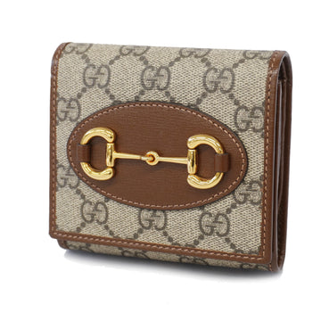 Gucci GG Supreme Horsebit 621891 Women's Wallet (bi-fold) Beige,White