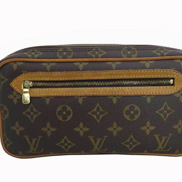 Louis Vuitton Clutch Bag Monogram Brown Canvas Second Women Men