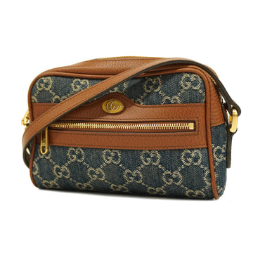 GUCCIAuth  Ophidia 517350 Women's Denim Shoulder Bag Blue,Brown