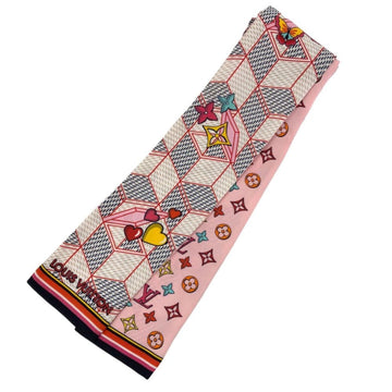 LOUIS VUITTON Scarf Muffler Bandeau Damier Popup M77697 Silk 100% Multicolor Ladies