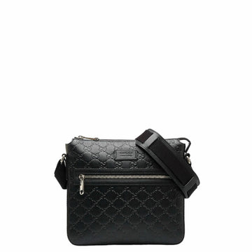 GUCCIsima Shoulder Bag 406410 Black Leather Women's