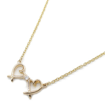TIFFANY&CO Double rubbing heart diamond Necklace Necklace Clear K18 [Yellow Gold] Clear