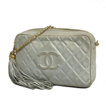 CHANEL Shoulder Bag Matelasse Chain Lambskin Light Blue Ladies