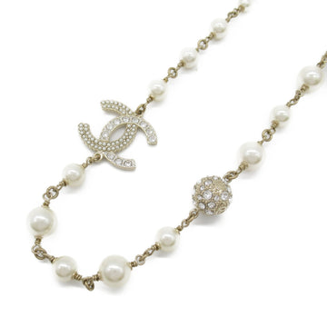 CHANEL Necklace B21K Necklace Gold White Gold Plated Fake pearl Gold White