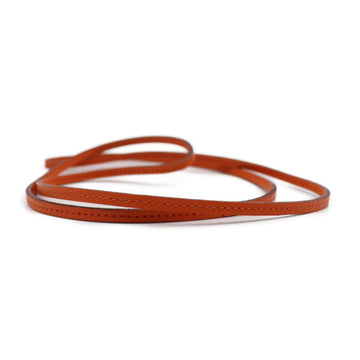 HERMES Raniere necklace leather orange strap cord