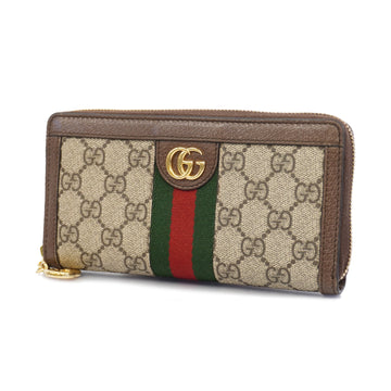 GUCCIAuth  Ophidia 523154 Women's GG Supreme Long Wallet Beige