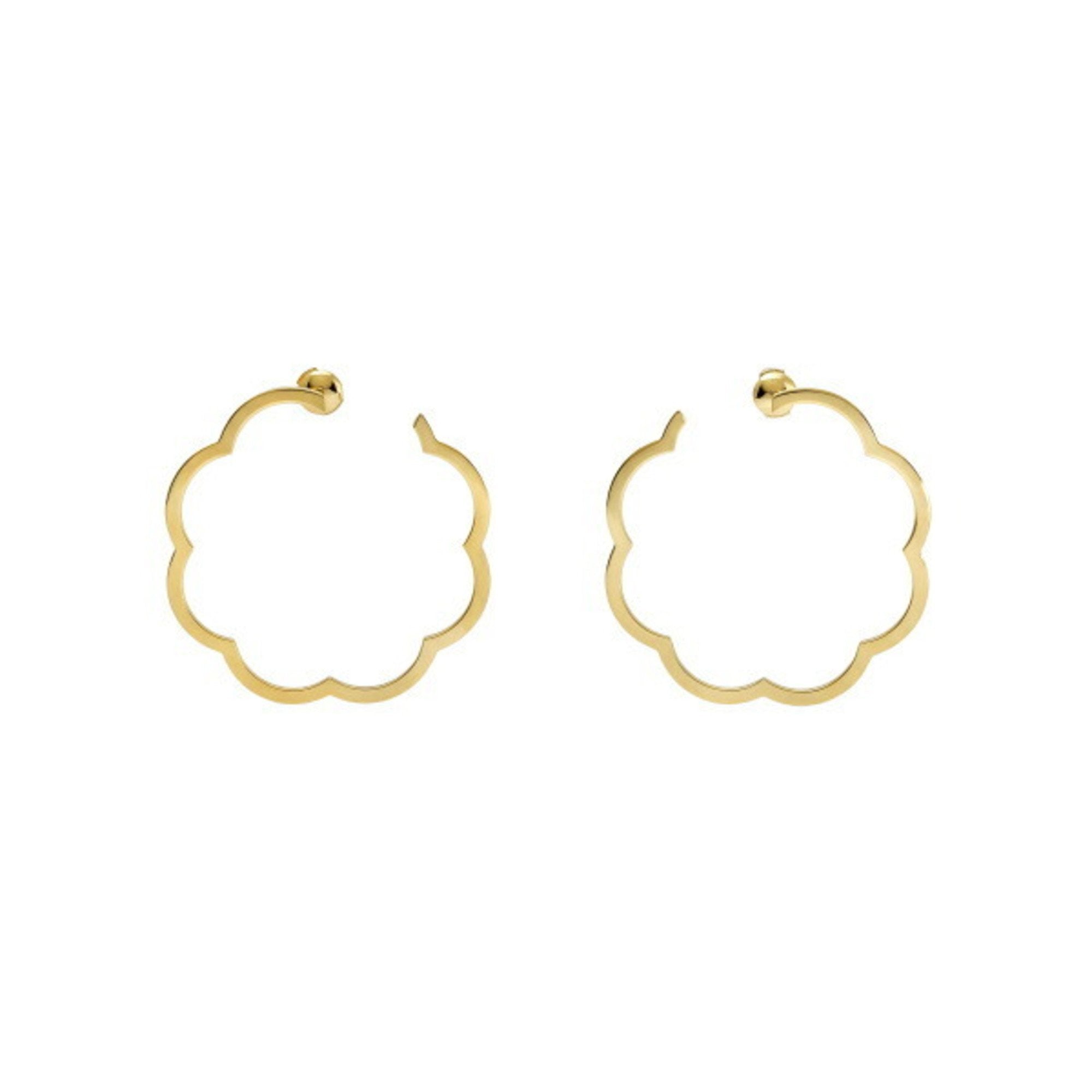 Chanel camellia store hoop earrings