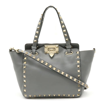 VALENTINO GARAVANI GARAVANI  Rockstud Handbag Shoulder Bag Gray