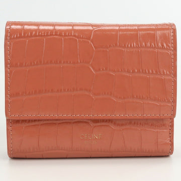 CELINE Trifold Wallet with Coin Purse Leather Women's