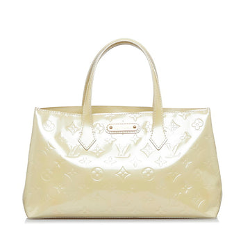 LOUIS VUITTON Monogram Vernis Wilshire PM Handbag Tote Bag M91452 Broncorail Beige Enamel Women's