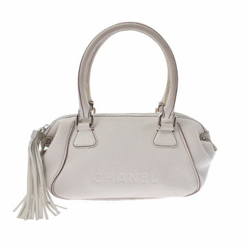 Chanel matelasse handbag white ladies calf