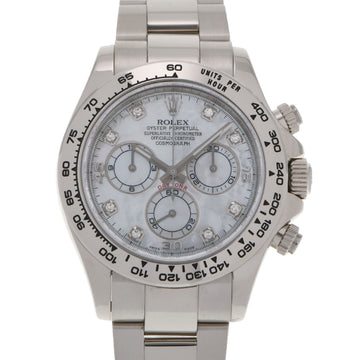 Rolex Daytona 8P diamond 116509NG men's WG watch automatic winding white shell dial