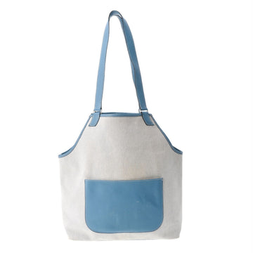 HERMES Jardinier Blue Jean Engraved Unknown Women's Toile H Shoulder Bag