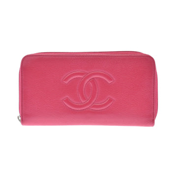 CHANEL Round Pink Women's Soft Caviar Skin Purse