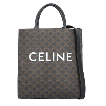 CELINE Medium Birdy Calcava Triomphe Campus Shoulder Bag Coated Canvas 19443 2 Black Men's