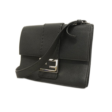 Fendi Selleria Women's Leather Shoulder Bag Black