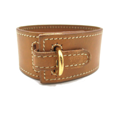 HERMES Leather bangle Brown leather