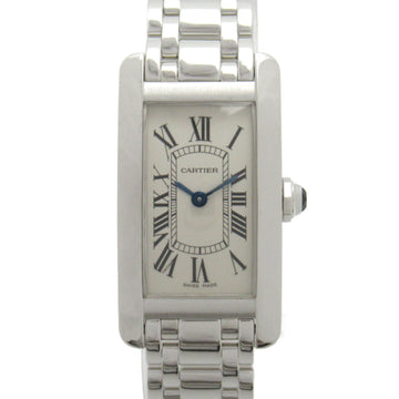 CARTIER Tank AmericanSM Wrist Watch Wrist Watch W26019L1 Quartz Ivory K18WG[WhiteGold] W26019L1