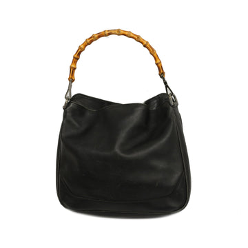 GUCCIAuth  Bamboo Handbag 001 4095 Women's Leather Black