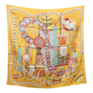 HERMES Scarf Muffler Carre 90 Women's Silk Multicolor LE LABORATOIRE DU TEMPS Laboratory of Time