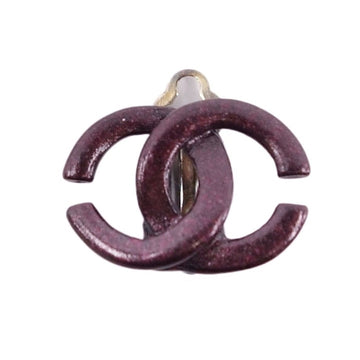 Chanel Earrings One Ear 01A Cocomark Women's Purple