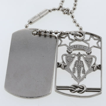 GUCCI necklace crest coat of arms plate ball chain silver 925 men's