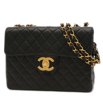 Chanel Matelasse 30 W Chain Shoulder Bag Single Flap Lambskin Black