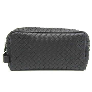 BOTTEGA VENETA Intrecciato IMPERATORE 244706 Men's Leather Clutch Bag Black