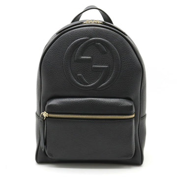 GUCCI Soho Backpack Rucksack Chain Shoulder Leather Black 431570