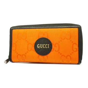 Gucci Off The Grid Bifold Long Wallet Silver Hardware 625576 Women's Leather,Nylon Canvas Long Wallet (bi-fold) Black,Orange