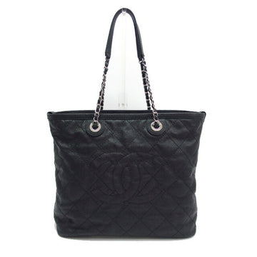 Chanel matelasse chain tote bag caviar skin black A92754